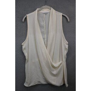 Cabi Sleeveless Wrap Tunic-Chiffon-Sheer-Size Large-Cottagecore-Minimalist